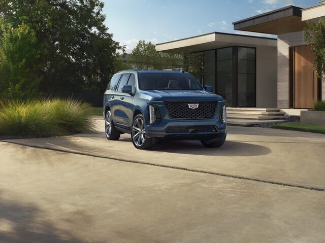 2025 Cadillac Escalade Front Three-Quarter View in Blue