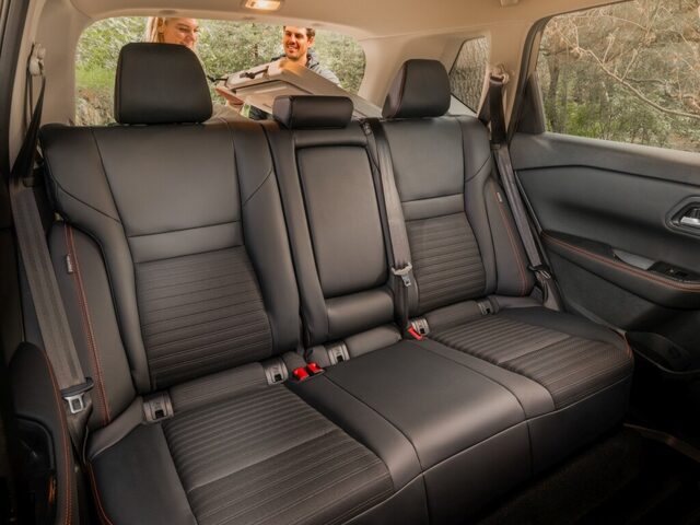 2025 Nissan Rogue Rock Creek Rear Seat with Orange Stitching