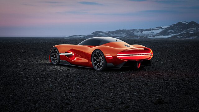Genesis Blank Canvas Campaign Gran Turismo Concept Rear View in Orange