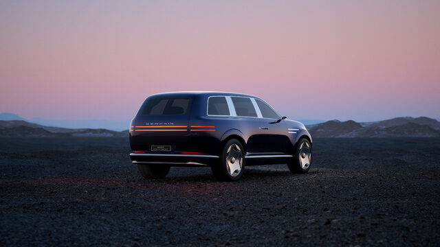 Genesis Blank Canvas Campaign Neolun Concept SUV Rear Three-Quarter View