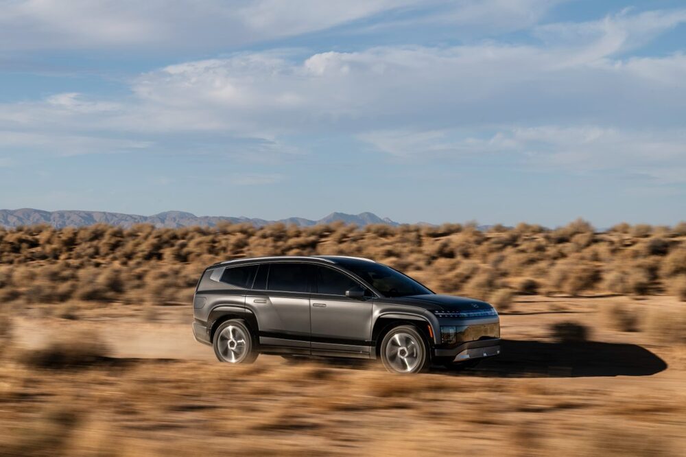 2026 Hyundai Ioniq 9 running through the desert