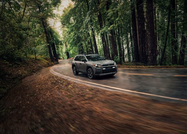 2026 Toyota RAV4 Woodland Edition Driving Through Forest Road