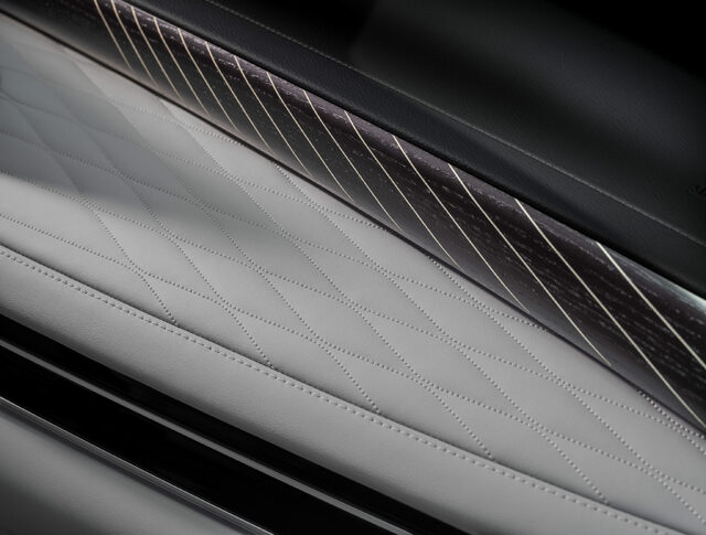 2026 Infiniti QX60 Dashboard Quilted Leather and Wood Trim Detail