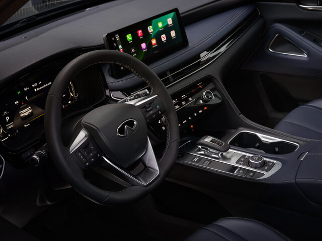 2026 Infiniti QX60 Sport Steering Wheel and Cluster Close-Up