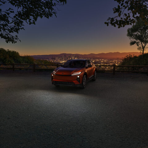 2026 Toyota C-HR Front View Parked at Overlook at Dusk