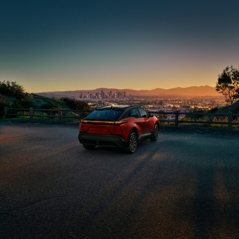 2026 Toyota C-HR Rear View Parked at Overlook at Twilight