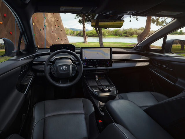 2026 Toyota bZ Interior Cabin View with Scenic Background