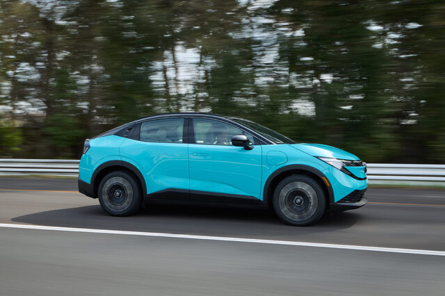 2026 Nissan LEAF Driving Side Profile in Motion