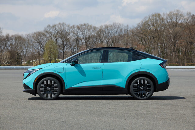 2026 Nissan LEAF Side Profile on Track