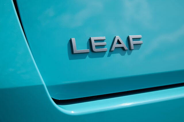 2026 Nissan LEAF Rear LEAF Badge Close-Up