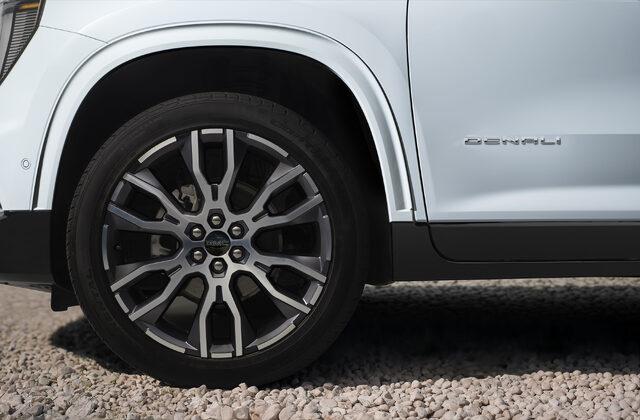 2026 GMC Acadia Denali Ultimate Wheel and Fender Detail with Denali Badge