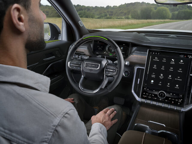 2026 GMC Acadia Denali Ultimate Driver's View with Digital Cockpit and Touchscreen
