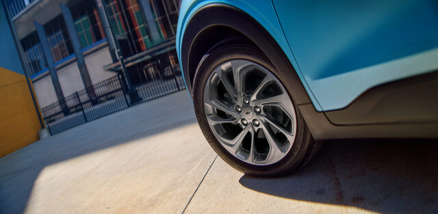 2027 Chevrolet Bolt Alloy Wheel Detail in Blue
