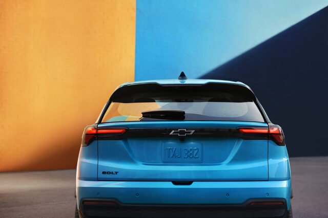 2027 Chevrolet Bolt Rear View in Blue