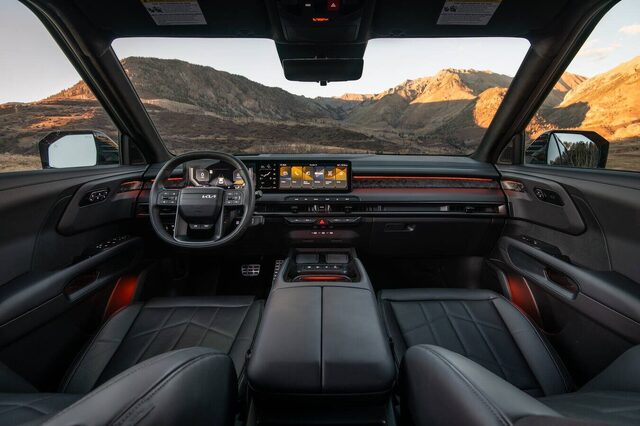 2027 Kia Telluride X-Pro Full Dashboard View with Black Interior