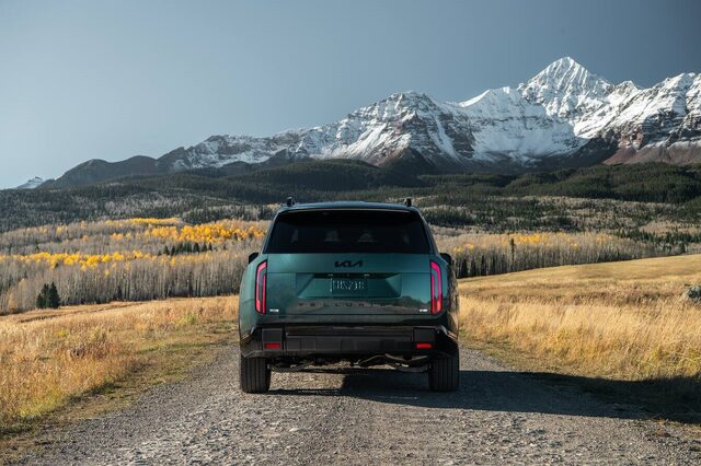 2027 Kia Telluride X-Line Rear View in Dark Green
