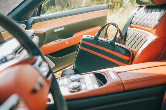 Genesis X Gran Coupe Concept Interior with Branded Briefcase on Passenger Seat