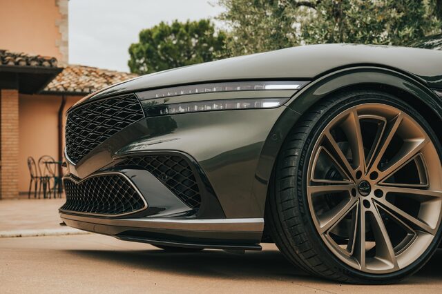 Genesis X Gran Coupe Concept Front Fascia and Wheel Closeup