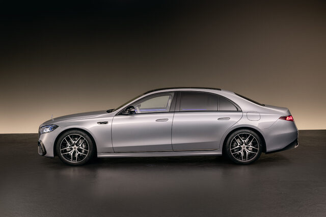 2027 Mercedes-Benz S-Class in Silver Studio Side Profile