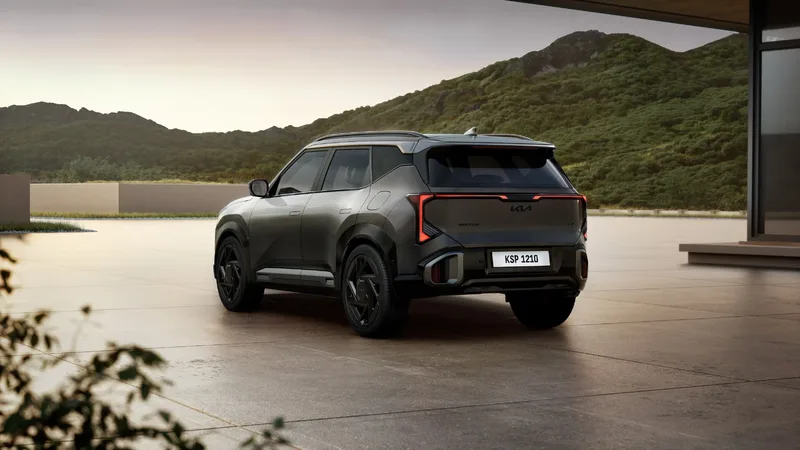 2027 Kia Seltos Rear Three-Quarter Dark Gray Taillights