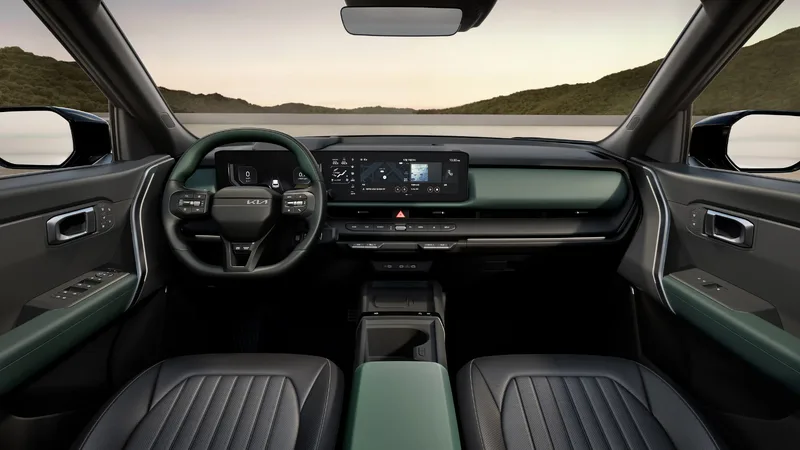 2027 Kia Seltos Interior Green Accent Dashboard and Seats