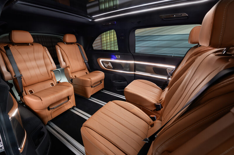 2027 Mercedes-Benz VLE MPV second and third row seats in cognac leather