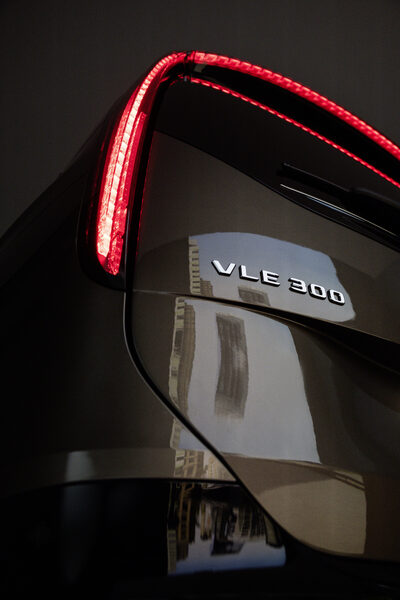 2027 Mercedes-Benz VLE MPV Rear Three-Quarter View in Champagne Bronze