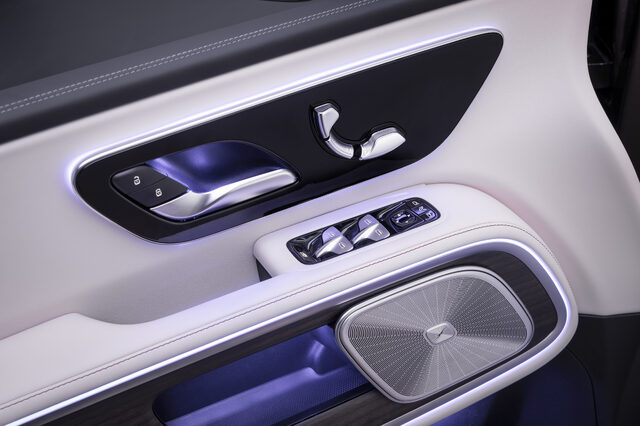 2027 Mercedes-Benz VLE MPV Door Panel Controls with Speaker and Ambient Lighting