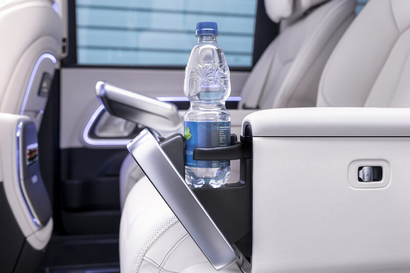 2027 Mercedes-Benz VLE MPV center console controls with hazard light and volume knob