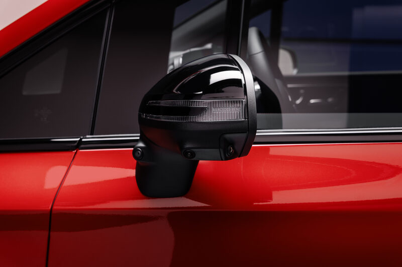 2027 Mercedes-Benz VLE MPV Side Mirror Detail in Red