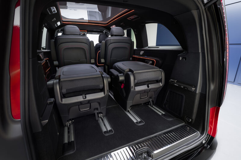 2027 Mercedes-Benz VLE MPV Rear Cargo View With Sliding Seats
