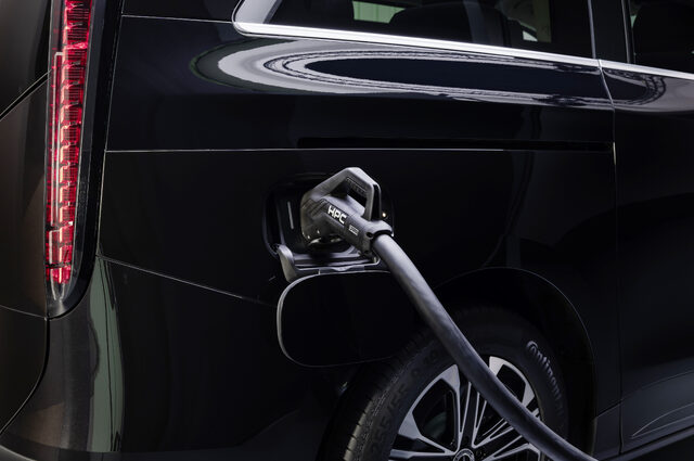 2027 Mercedes-Benz VLE MPV Charging Port Detail in Black