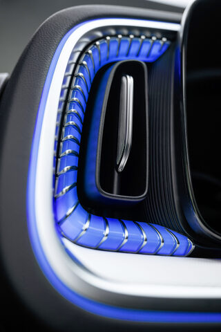 2027 Mercedes-Benz VLE MPV Dashboard Air Vent with Blue Ambient Lighting