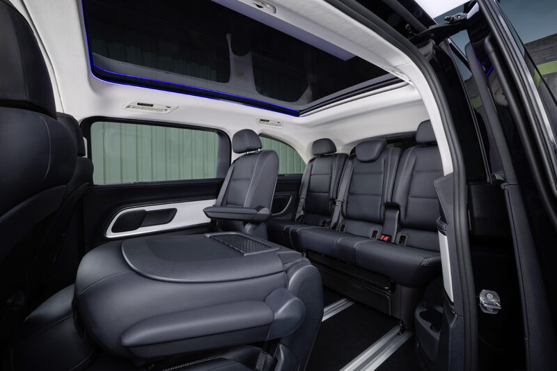 2027 Mercedes-Benz VLE MPV Third-Row Bench Seat with Blue Ambient Lighting