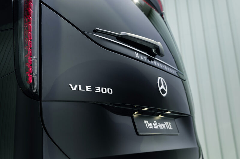 2027 Mercedes-Benz VLE 300 Rear Badge Close-Up in Black
