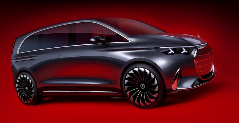 2027 Mercedes-Benz VLE MPV Front Side Design Sketch