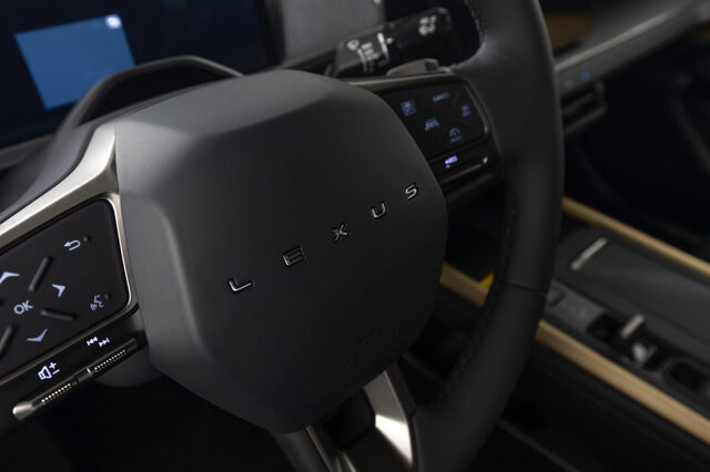2026 Lexus ES 500e Luxury Steering Wheel with Lexus Lettered Hub
