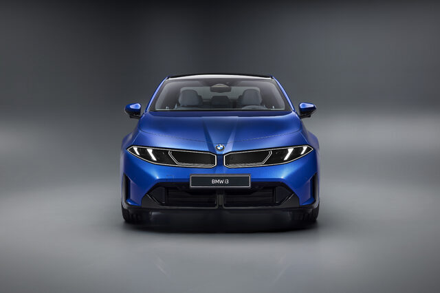 2027 BMW i3 Sedan Front Three-Quarter View in Studio