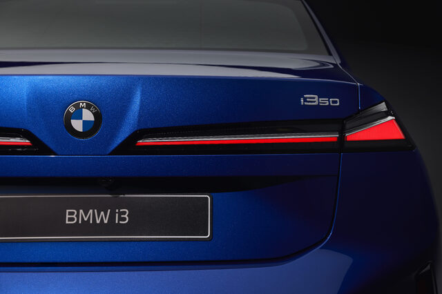 2027 BMW i3 Sedan Rear Trunk Badge and i350 Emblem