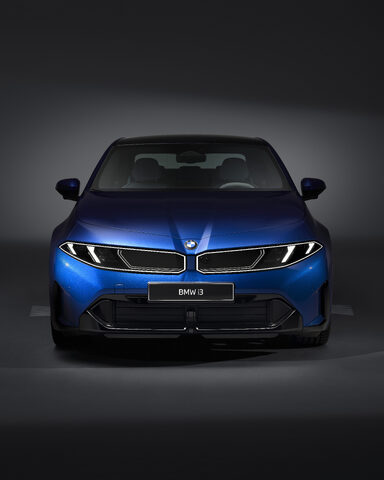 2027 BMW i3 Sedan Studio Front View with BMW i3 Badge