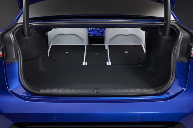 2027 BMW i3 Sedan Trunk Open with Rear Seats Folded