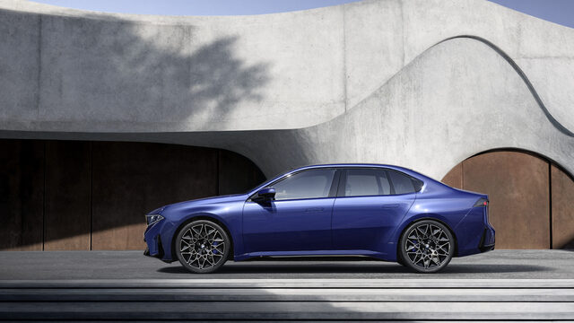 2027 BMW i3 Sedan Driver Side Profile with Mesh Wheels