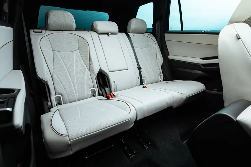 2027 Volkswagen Atlas third row seats with light upholstery