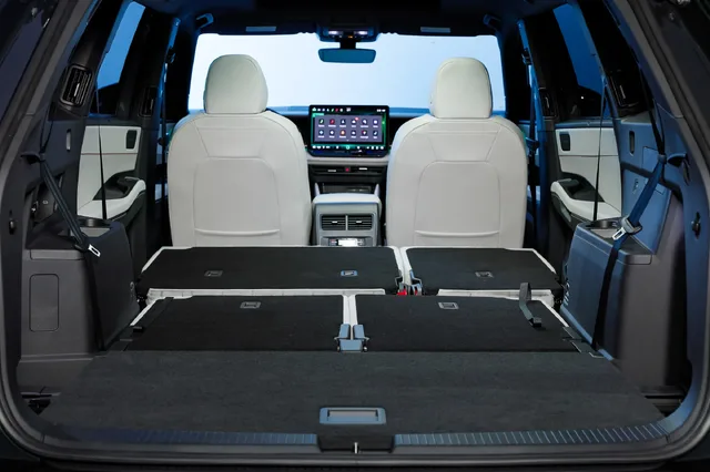 2027 Volkswagen Atlas cargo area with second and third rows folded
