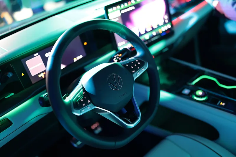 2027 Volkswagen Atlas steering wheel at NYIAS debut