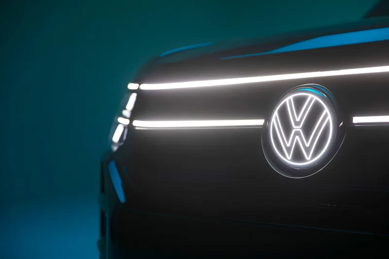 2027 Volkswagen Atlas illuminated VW badge and LED headlights